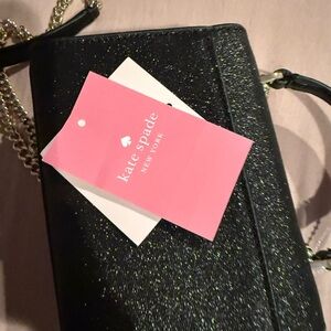 Kate Spade Black Glitter Clutch/ crossbody NWT